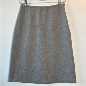 GAP Wool Blend Women's Gray A-Line Skirt with Bling Embellishment